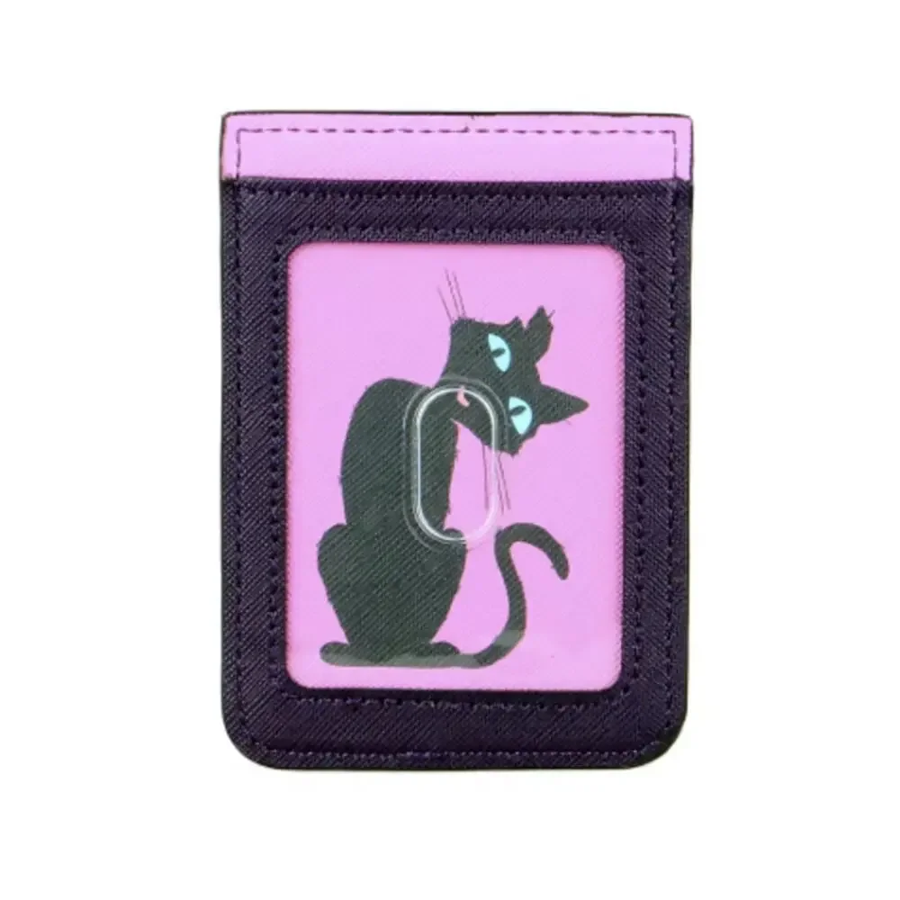Coraline and The Cat, Black Card Holder, Vegan Leather, Button Eyes - New